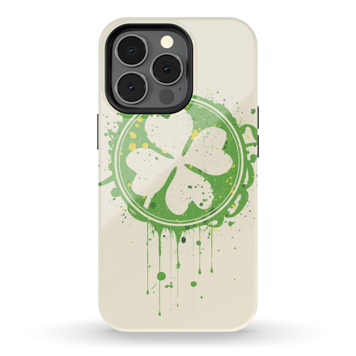 iPhone 13 pro StrongFit Patrick's clover by Sitchko