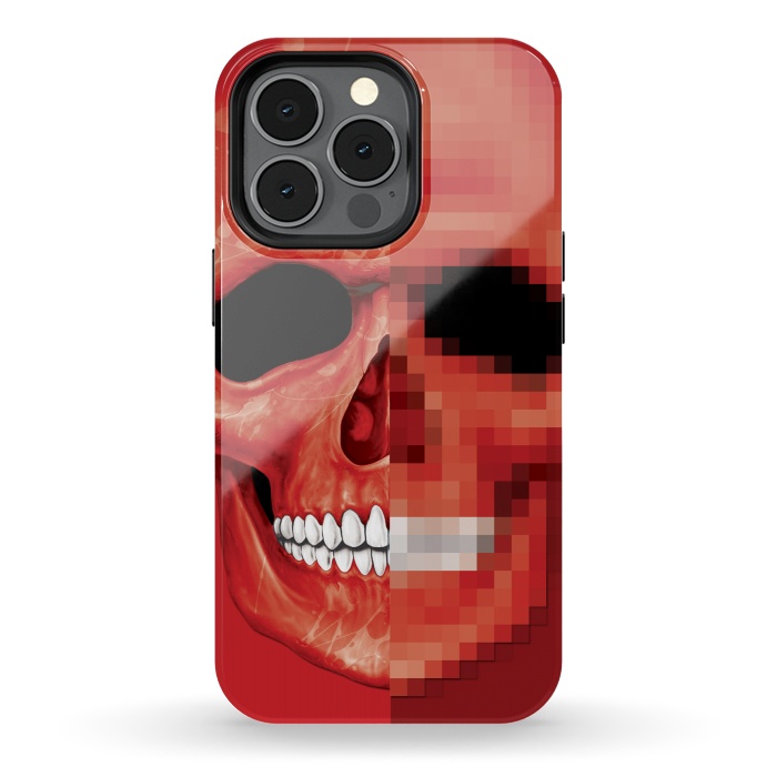 iPhone 13 pro StrongFit Red Skull by Sitchko