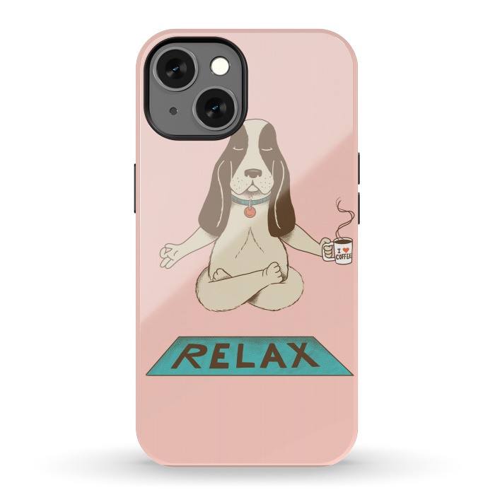 iPhone 13 StrongFit Dog Relax Rose by Coffee Man
