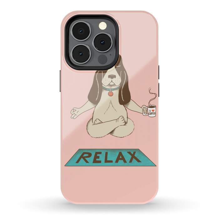 iPhone 13 pro StrongFit Dog Relax Rose by Coffee Man