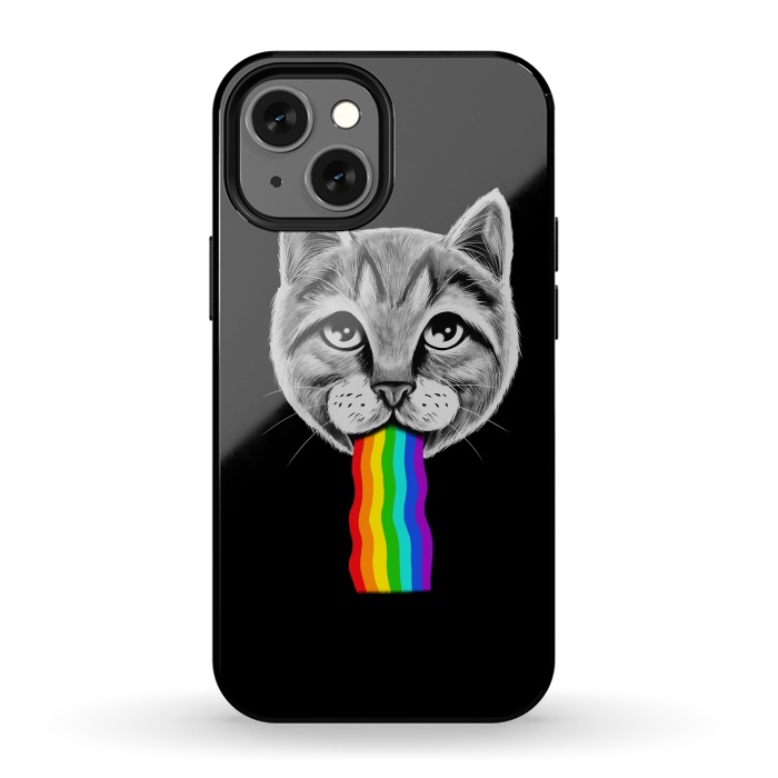 iPhone 13 mini StrongFit Cat rainbow by Coffee Man