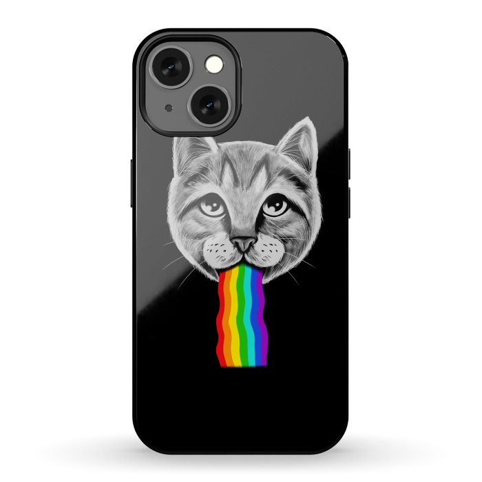 iPhone 13 StrongFit Cat rainbow by Coffee Man