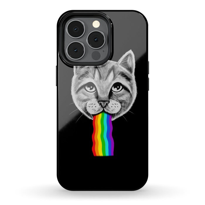 iPhone 13 pro StrongFit Cat rainbow by Coffee Man