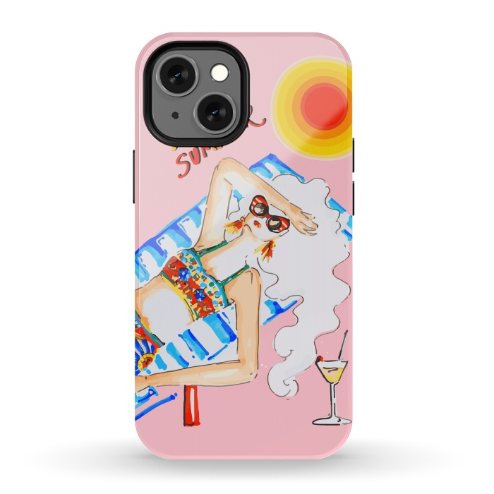 iPhone 13 mini StrongFit Hello Summer by MUKTA LATA BARUA