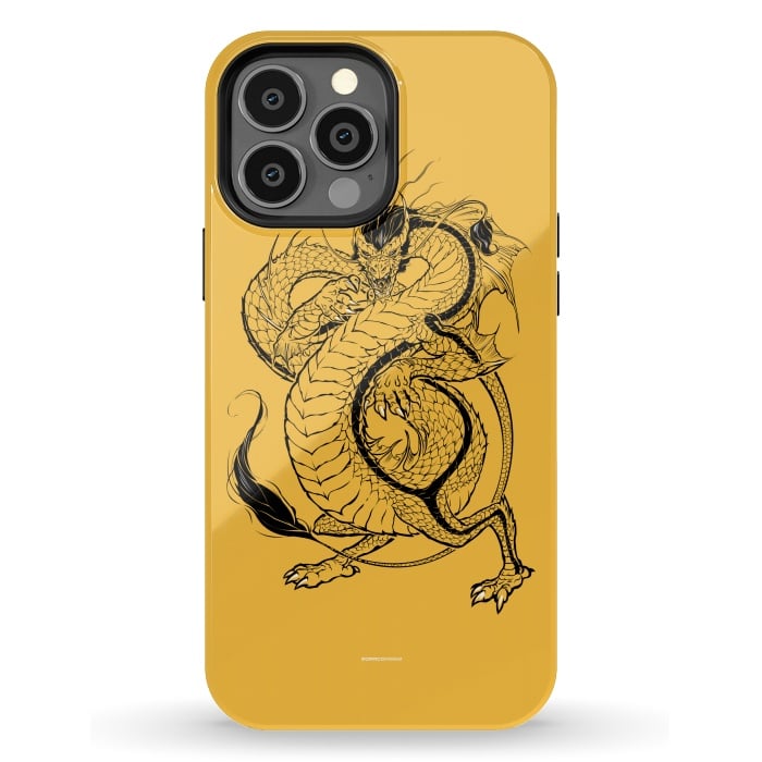 iPhone 13 Pro Max StrongFit Black Dragon by Draco