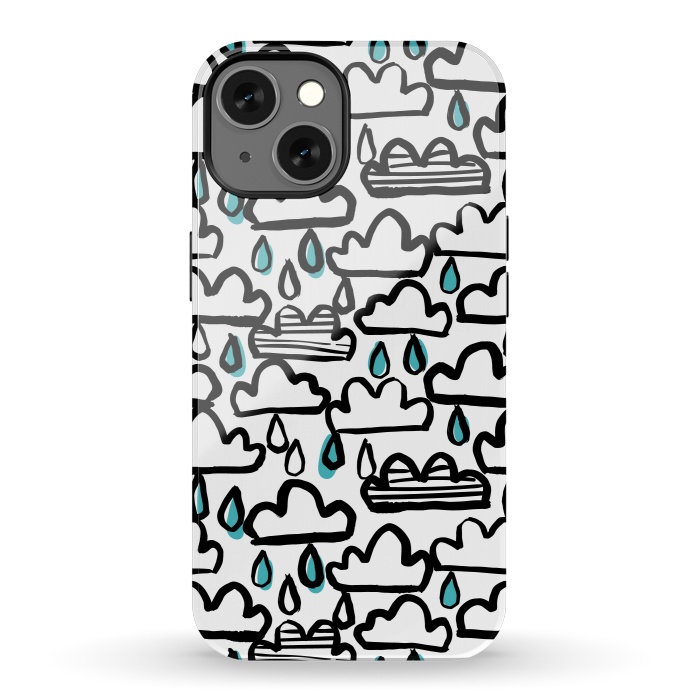 iPhone 13 StrongFit Rain clouds by Laura Grant