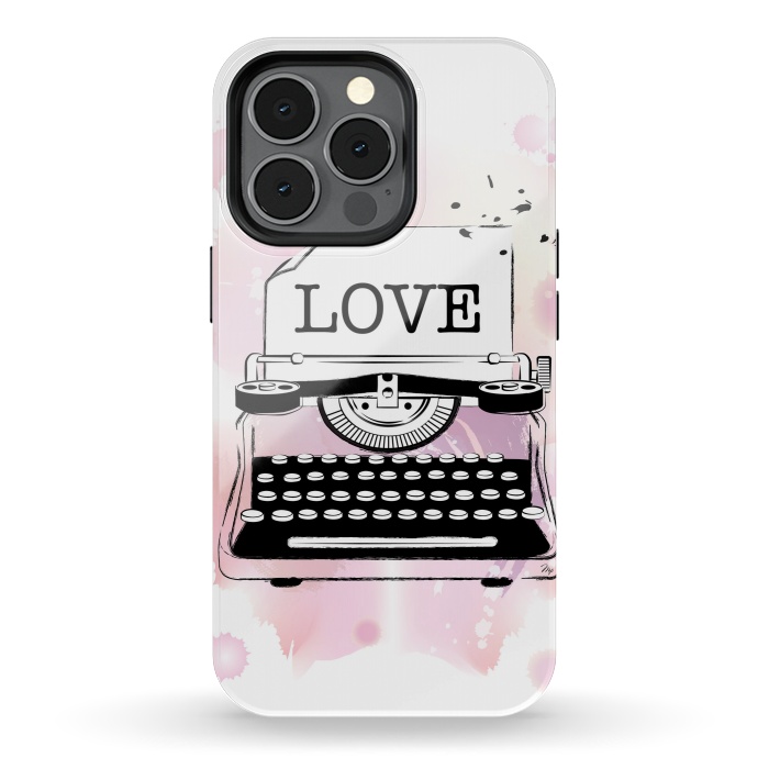 iPhone 13 pro StrongFit Love Typewriter by Martina
