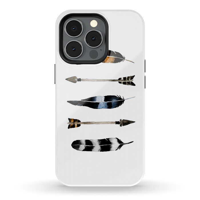 iPhone 13 pro StrongFit Flint & Feathers by Amaya Brydon