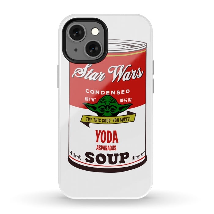 iPhone 13 mini StrongFit Star Wars Campbells Soup Yoda by Alisterny