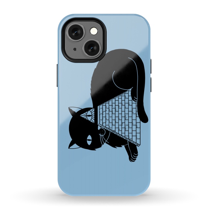 iPhone 13 mini StrongFit Cat Illuminati Blue by Coffee Man