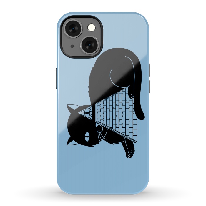 iPhone 13 StrongFit Cat Illuminati Blue by Coffee Man