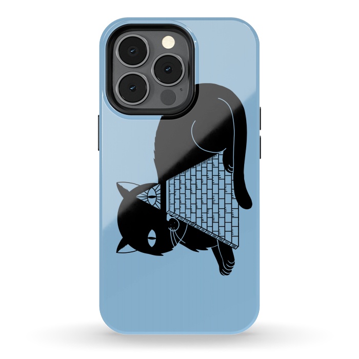 iPhone 13 pro StrongFit Cat Illuminati Blue by Coffee Man
