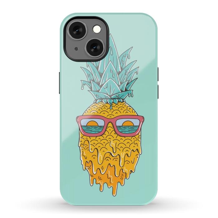 iPhone 13 StrongFit Pineapple Summer Blue by Coffee Man