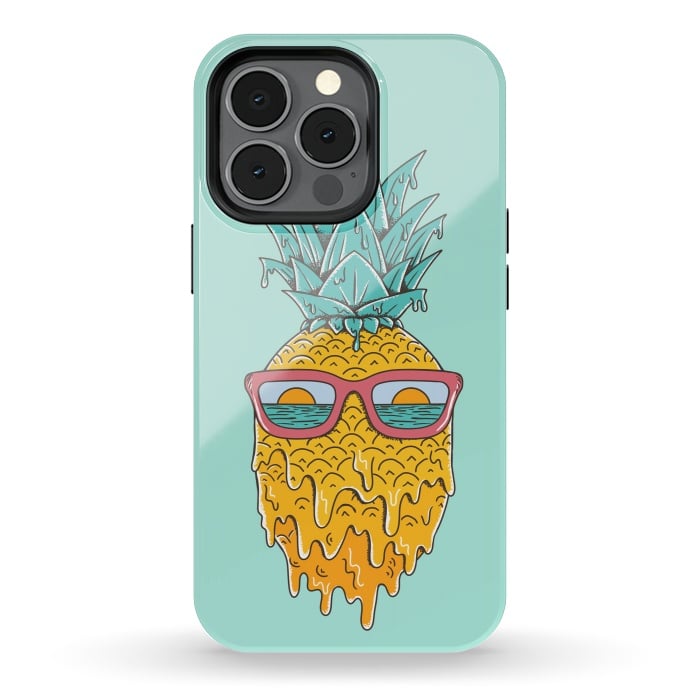 iPhone 13 pro StrongFit Pineapple Summer Blue by Coffee Man