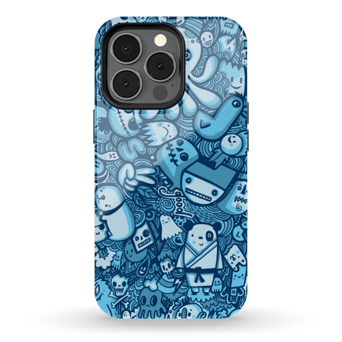 iPhone 13 pro StrongFit Raindrops and Doodles by Wotto