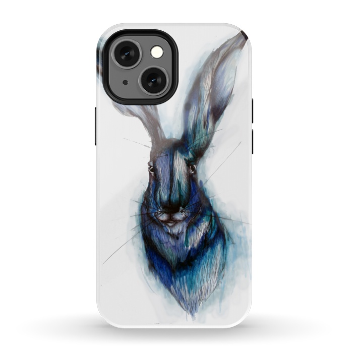 iPhone 13 mini StrongFit Blue Hare by ECMazur 