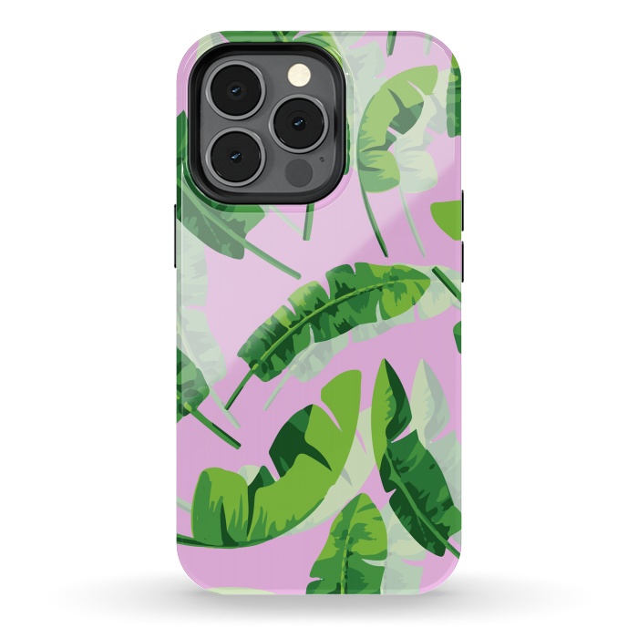 iPhone 13 pro StrongFit Banana Leaf Pink by MUKTA LATA BARUA