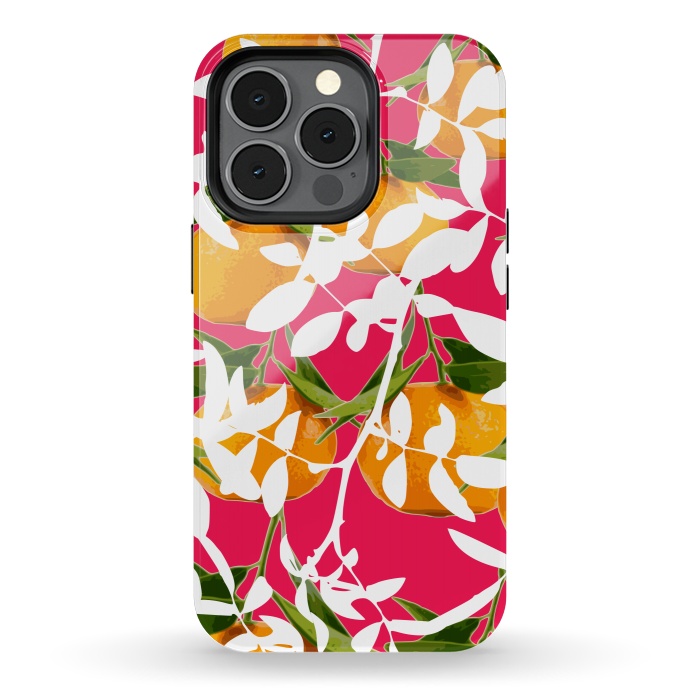 iPhone 13 pro StrongFit Hiding Mandarins (Pink) by Zala Farah