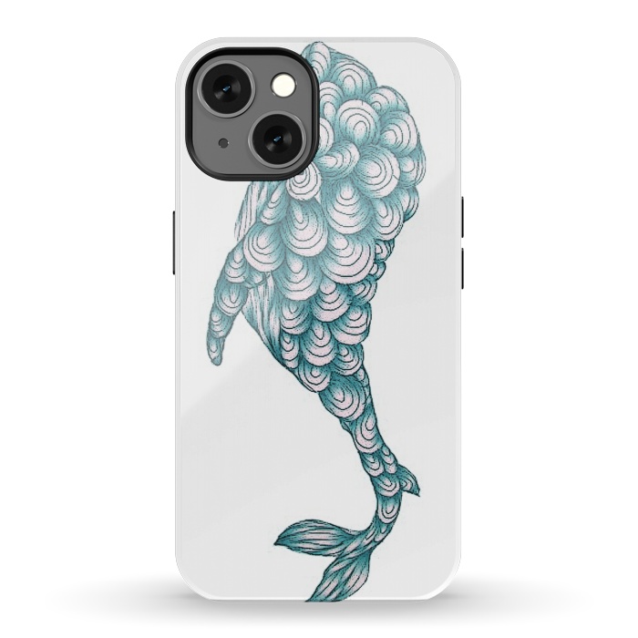 iPhone 13 StrongFit Turquoise Whale by ECMazur 