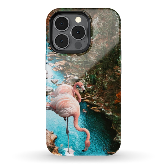 iPhone 13 pro StrongFit Flamingo Forest by Uma Prabhakar Gokhale