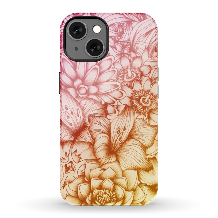 iPhone 13 StrongFit Tropical Flowers by ECMazur 