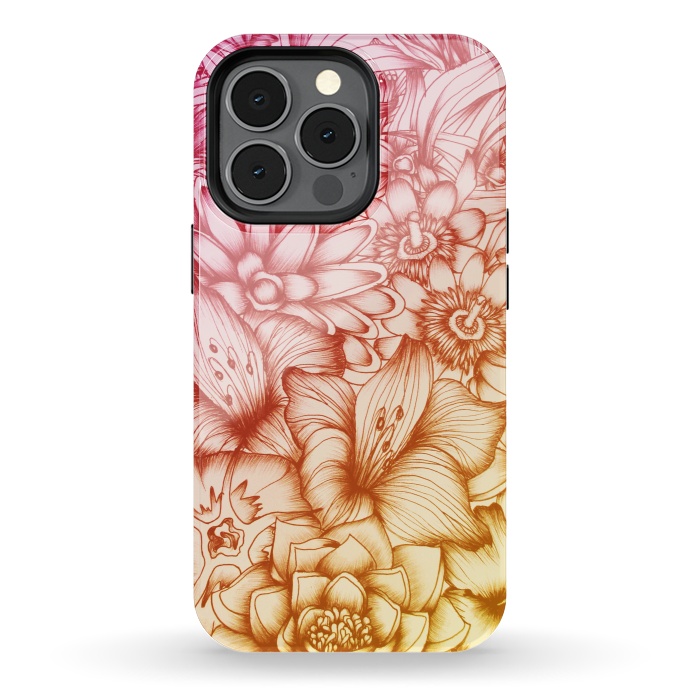 iPhone 13 pro StrongFit Tropical Flowers by ECMazur 