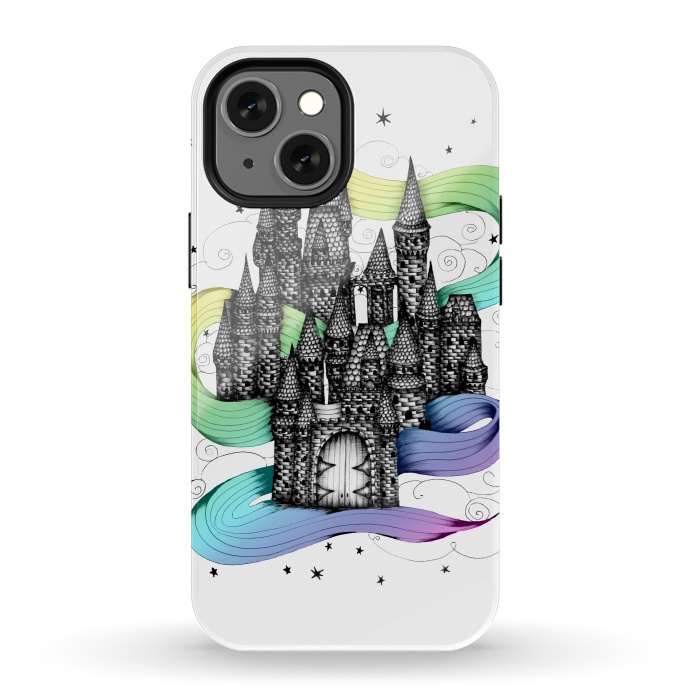 iPhone 13 mini StrongFit Super Magic Rainbow Dream Castle by ECMazur 
