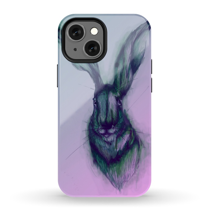 iPhone 13 mini StrongFit Watercolor Hare by ECMazur 