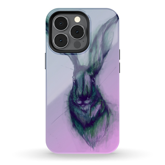 iPhone 13 pro StrongFit Watercolor Hare by ECMazur 