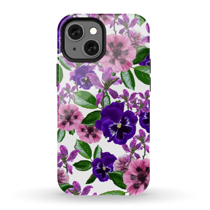 iPhone 13 mini StrongFit White Floral Garden by Zala Farah