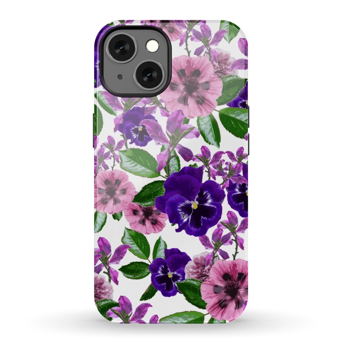 iPhone 13 StrongFit White Floral Garden by Zala Farah