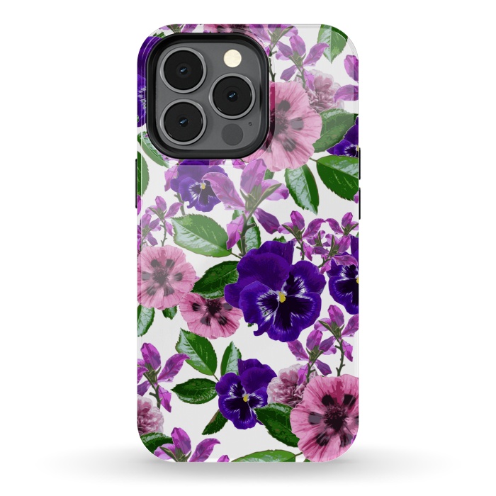 iPhone 13 pro StrongFit White Floral Garden by Zala Farah