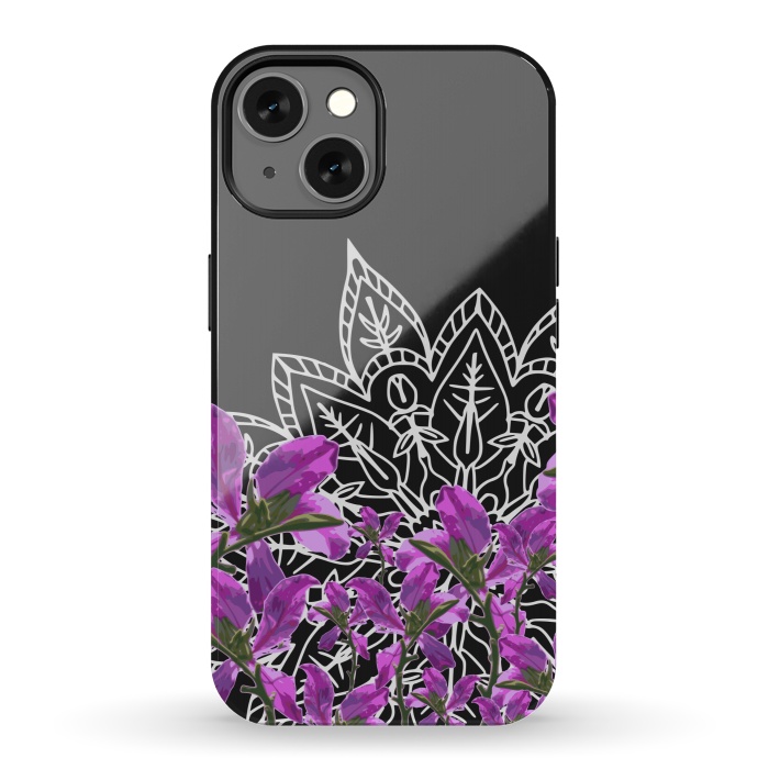 iPhone 13 StrongFit Mandala + Purple Vines by Zala Farah