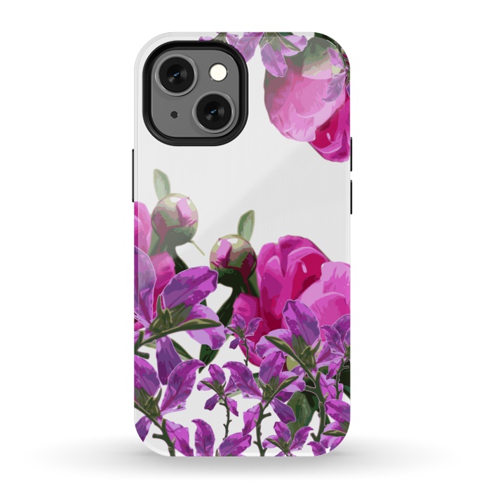 iPhone 13 mini StrongFit Hiding Pink Flowers by Zala Farah
