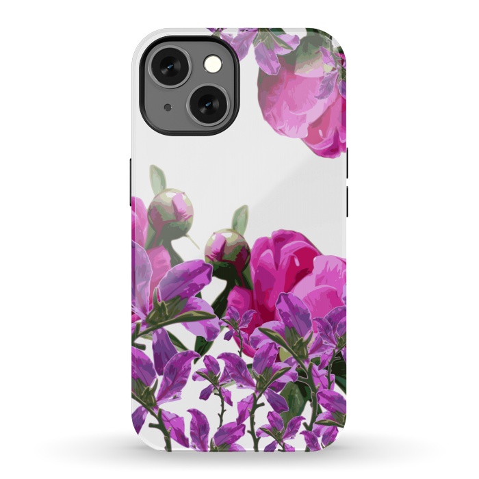 iPhone 13 StrongFit Hiding Pink Flowers by Zala Farah