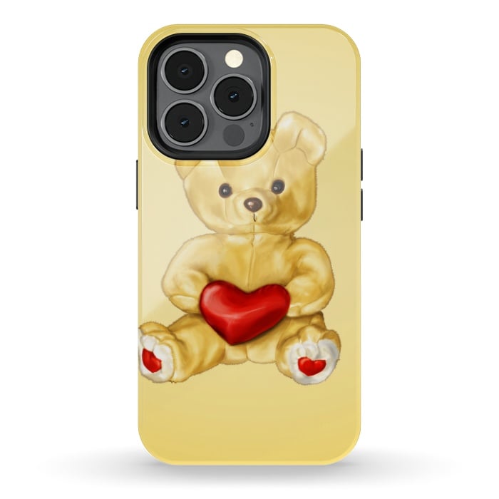 iPhone 13 pro StrongFit Cute Teddy Bear Hypnotist With Heart by Boriana Giormova