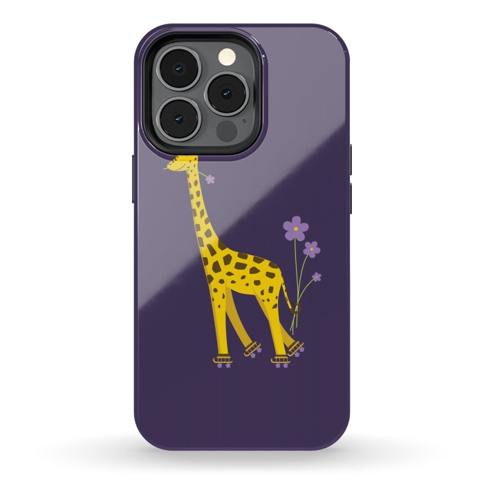 iPhone 13 pro StrongFit Cute Funny Rollerskating Giraffe by Boriana Giormova