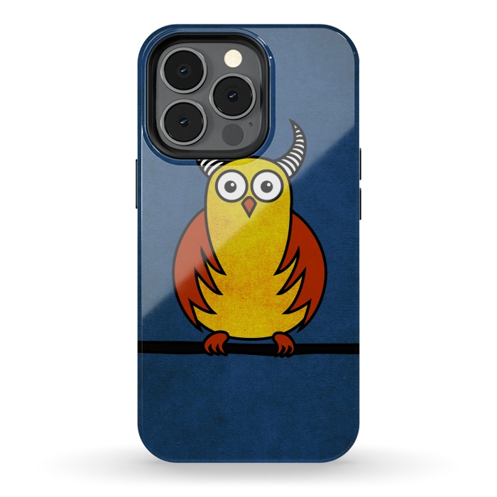 iPhone 13 pro StrongFit Funny Cartoon Horned Owl by Boriana Giormova