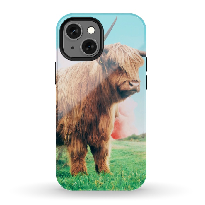 iPhone 13 mini StrongFit Highland Cow by Uma Prabhakar Gokhale