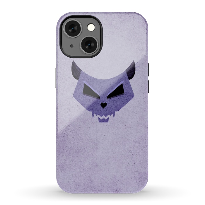 iPhone 13 StrongFit Purple Evil Cat Skull by Boriana Giormova