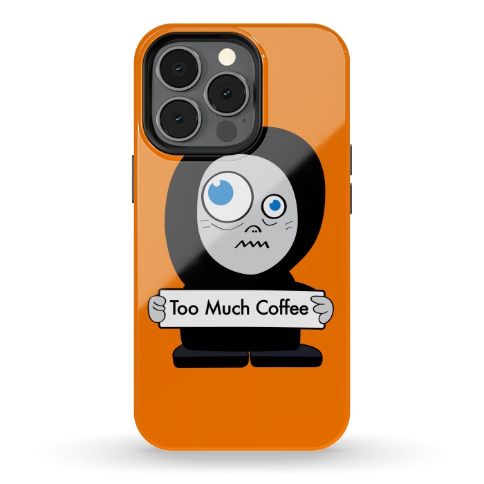 iPhone 13 pro StrongFit Funny Cartoon Character Too Much Coffee by Boriana Giormova