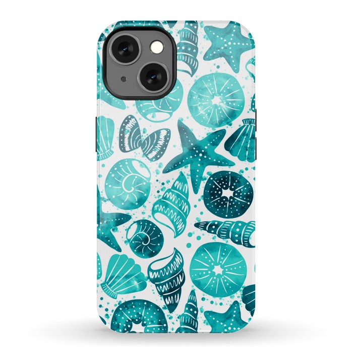 iPhone 13 StrongFit sea shells 2 by Laura Grant