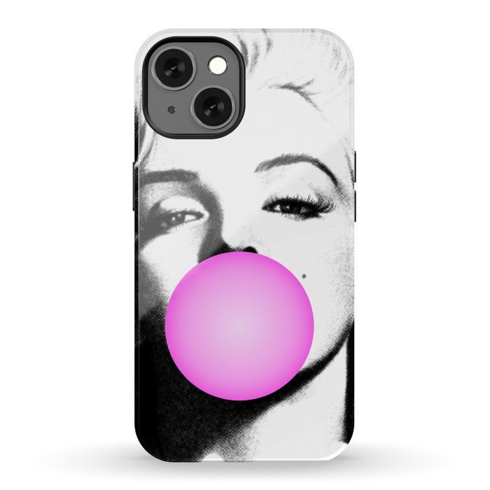 iPhone 13 StrongFit Marilyn Chewing Gum Bubble by Mitxel Gonzalez