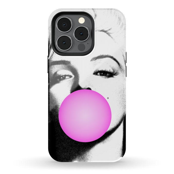 iPhone 13 pro StrongFit Marilyn Chewing Gum Bubble by Mitxel Gonzalez