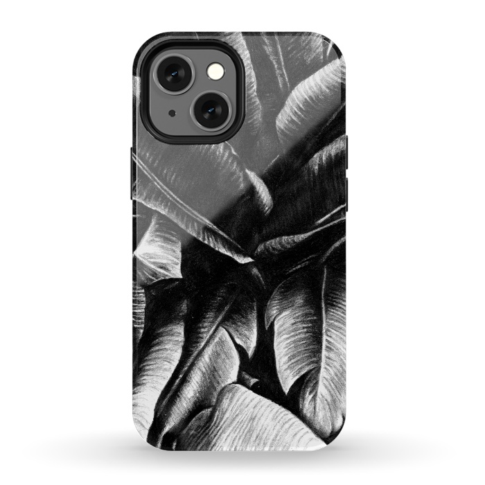 iPhone 13 mini StrongFit Dark Leaves by Caitlin Workman