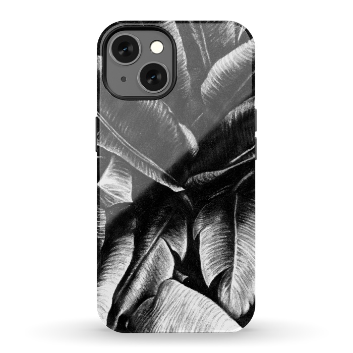 iPhone 13 StrongFit Dark Leaves by Caitlin Workman
