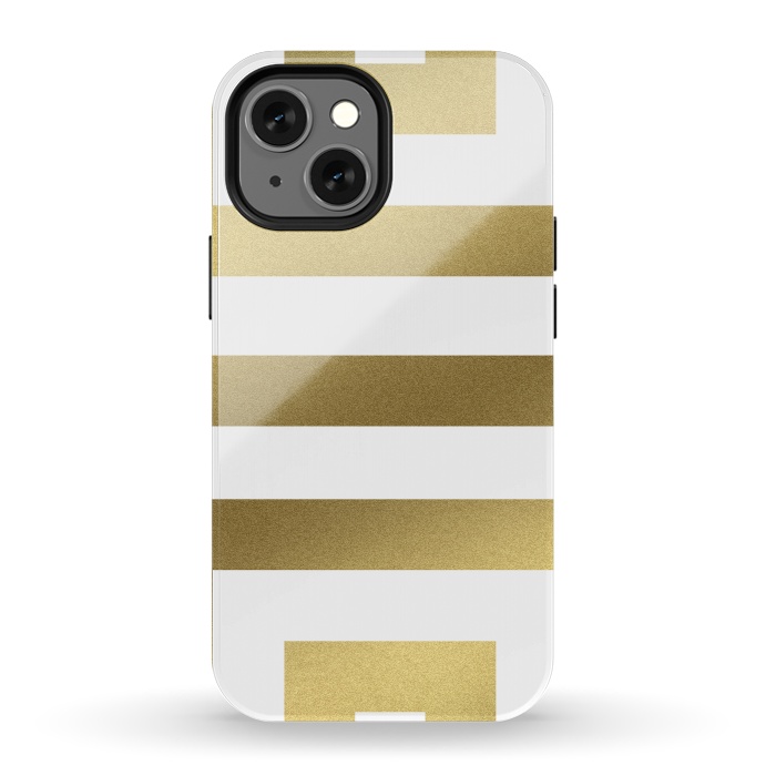 iPhone 13 mini StrongFit Gold Stripes by Caitlin Workman
