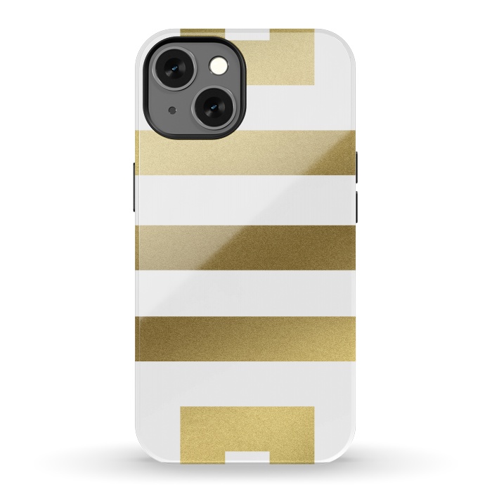iPhone 13 StrongFit Gold Stripes by Caitlin Workman