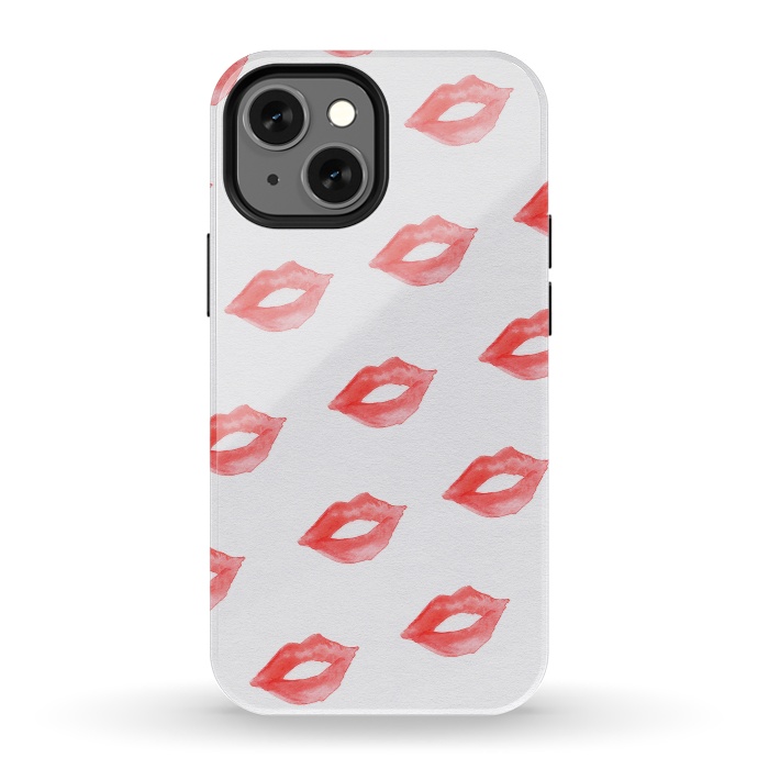 iPhone 13 mini StrongFit Lips Red by Caitlin Workman