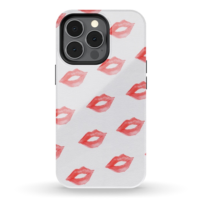 iPhone 13 pro StrongFit Lips Red by Caitlin Workman